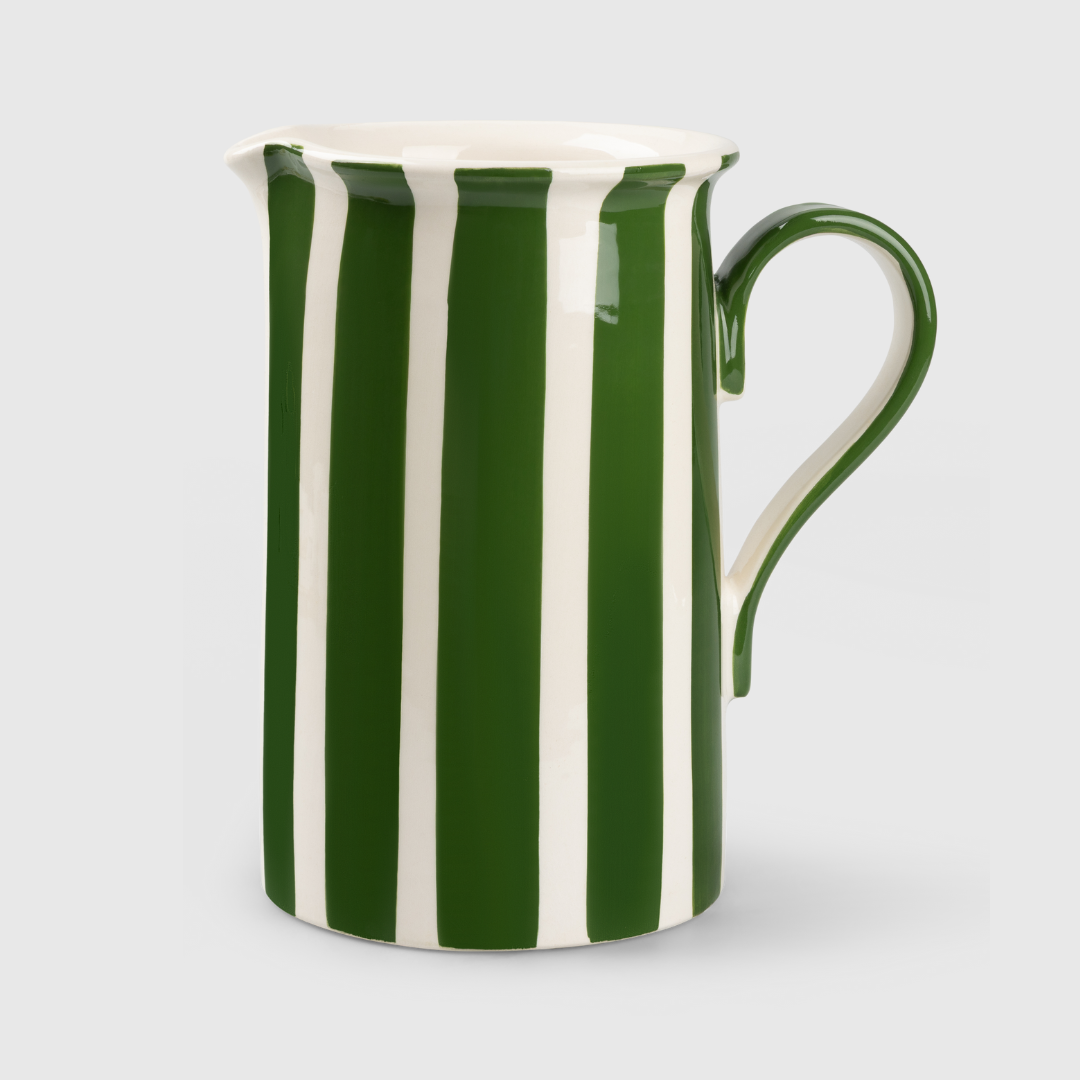 Hand Painted Green Stripe Jug