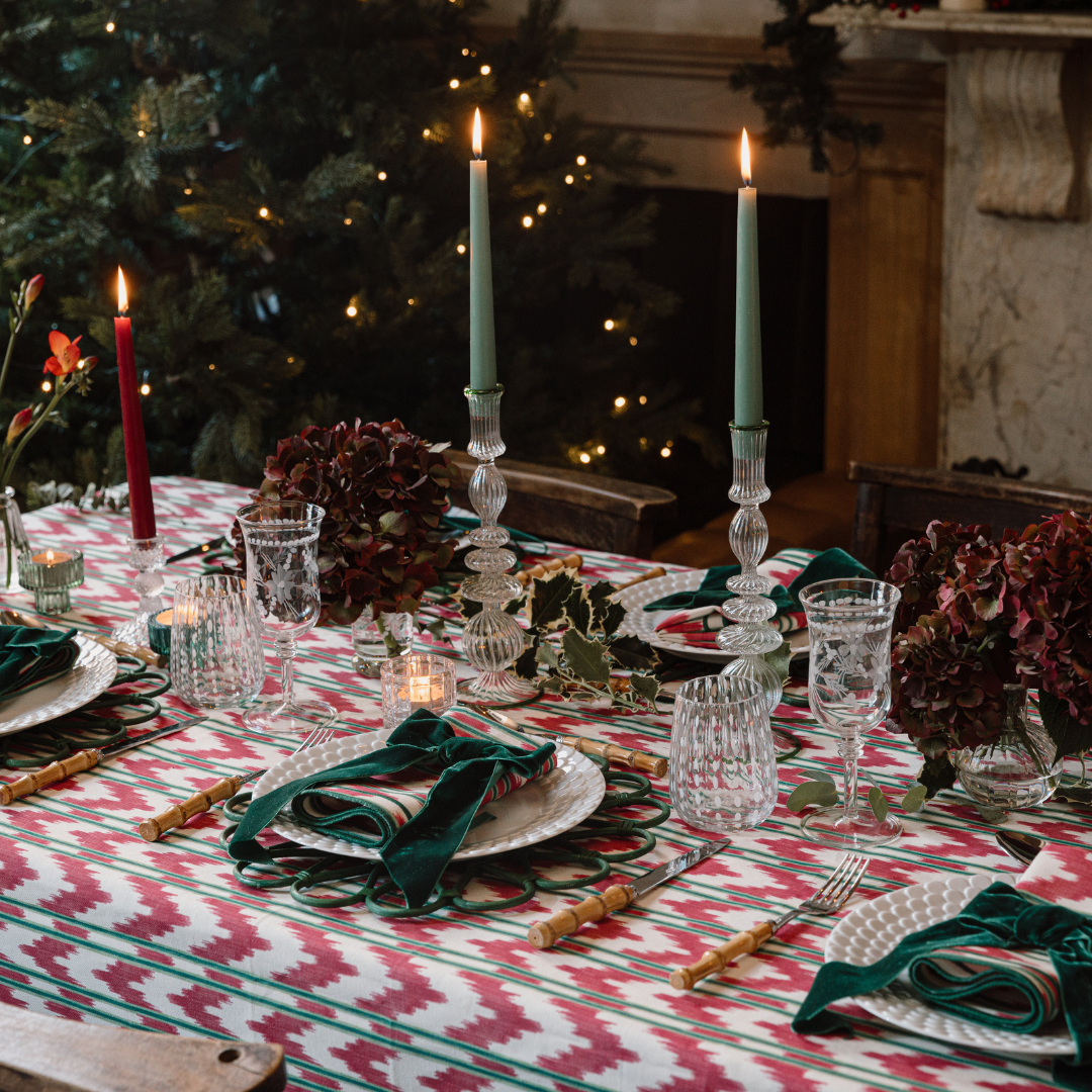 Archive Sale: Cabana Red Ikat Tablecloth (set of 3) (150cm x 300cm)