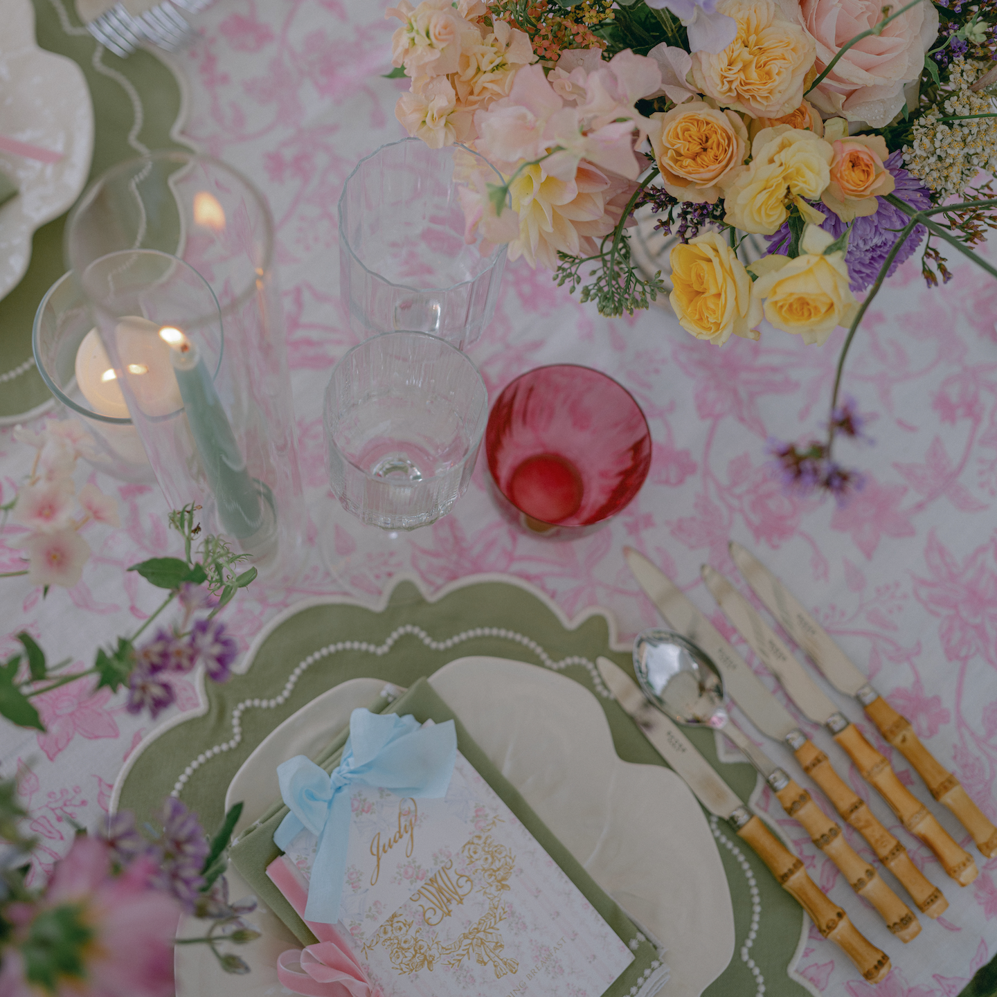 Rent: Allegra Pink Tablecloth