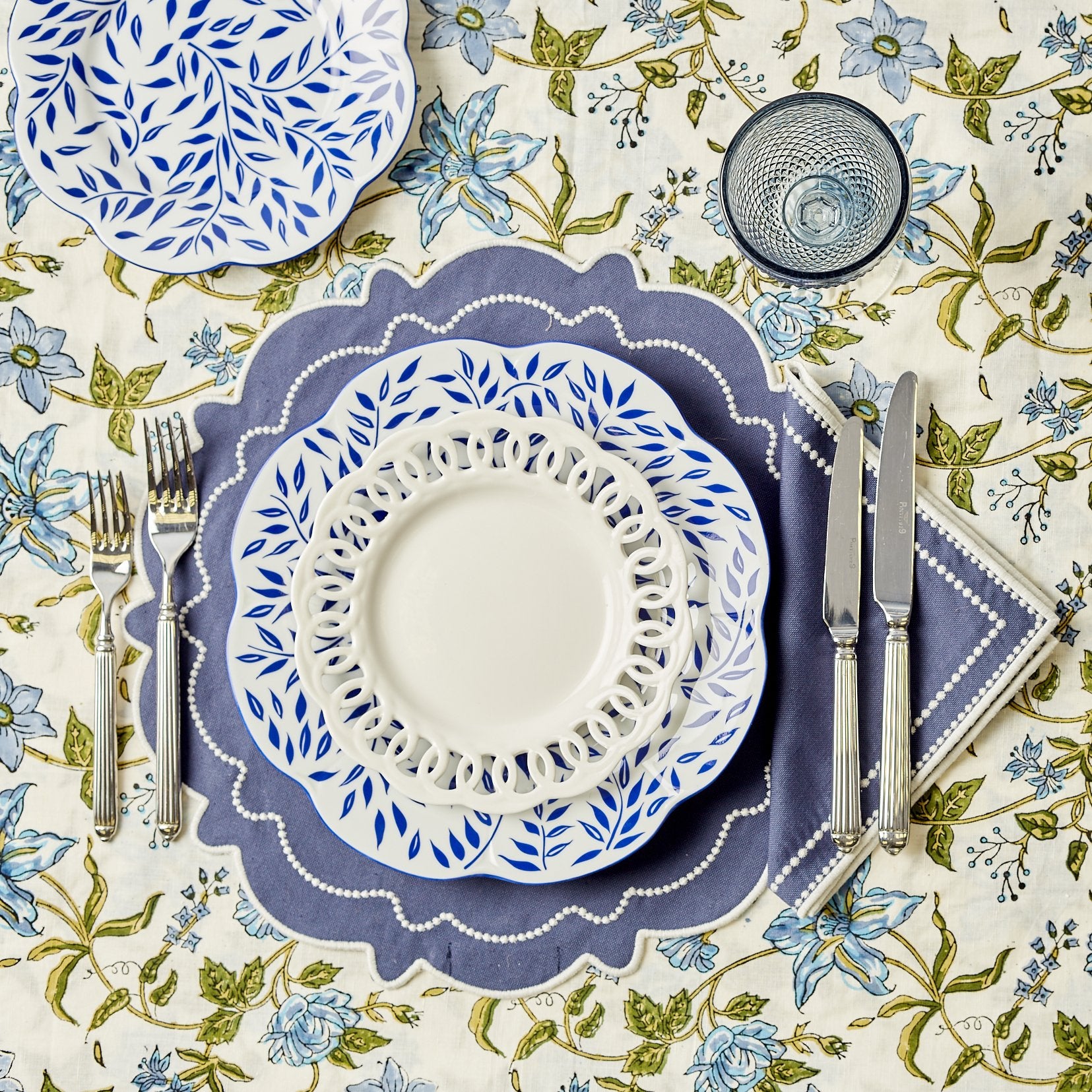 Abigail Blue Napkin (set of 5) - Preloved