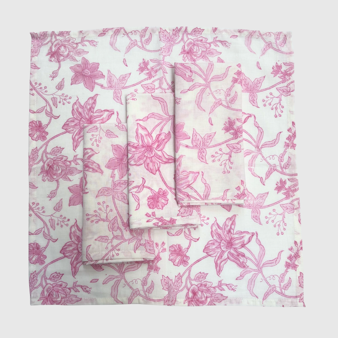 Pink Allegra Napkins (set of 15) - Preloved