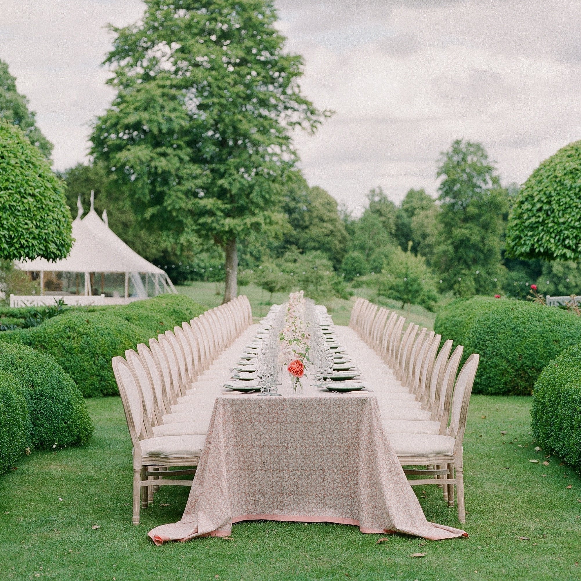 Rent: Pink Rosebud Tablecloth