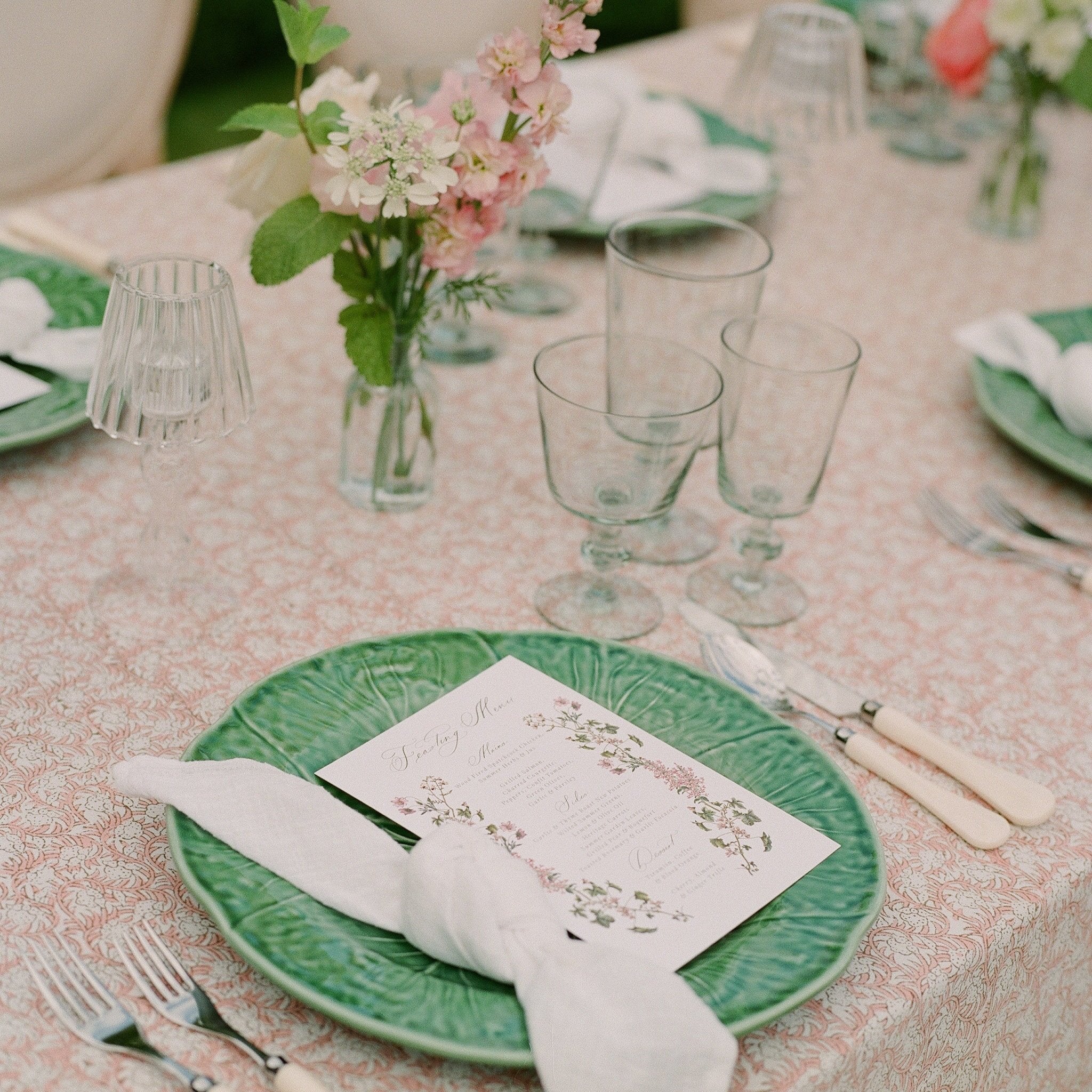 Rent: Pink Rosebud Tablecloth