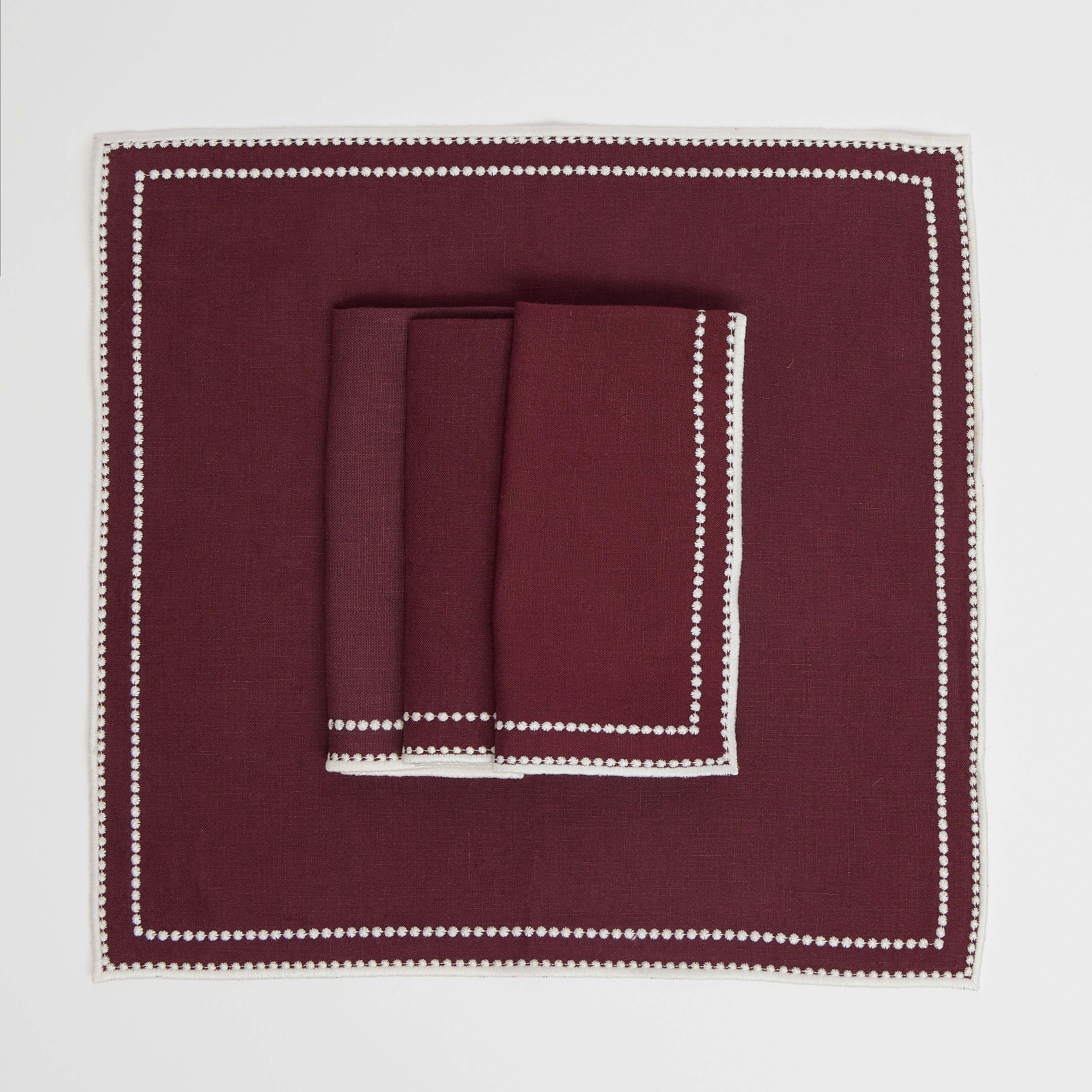 Abigail Burgundy Napkin (set of 10) - Preloved