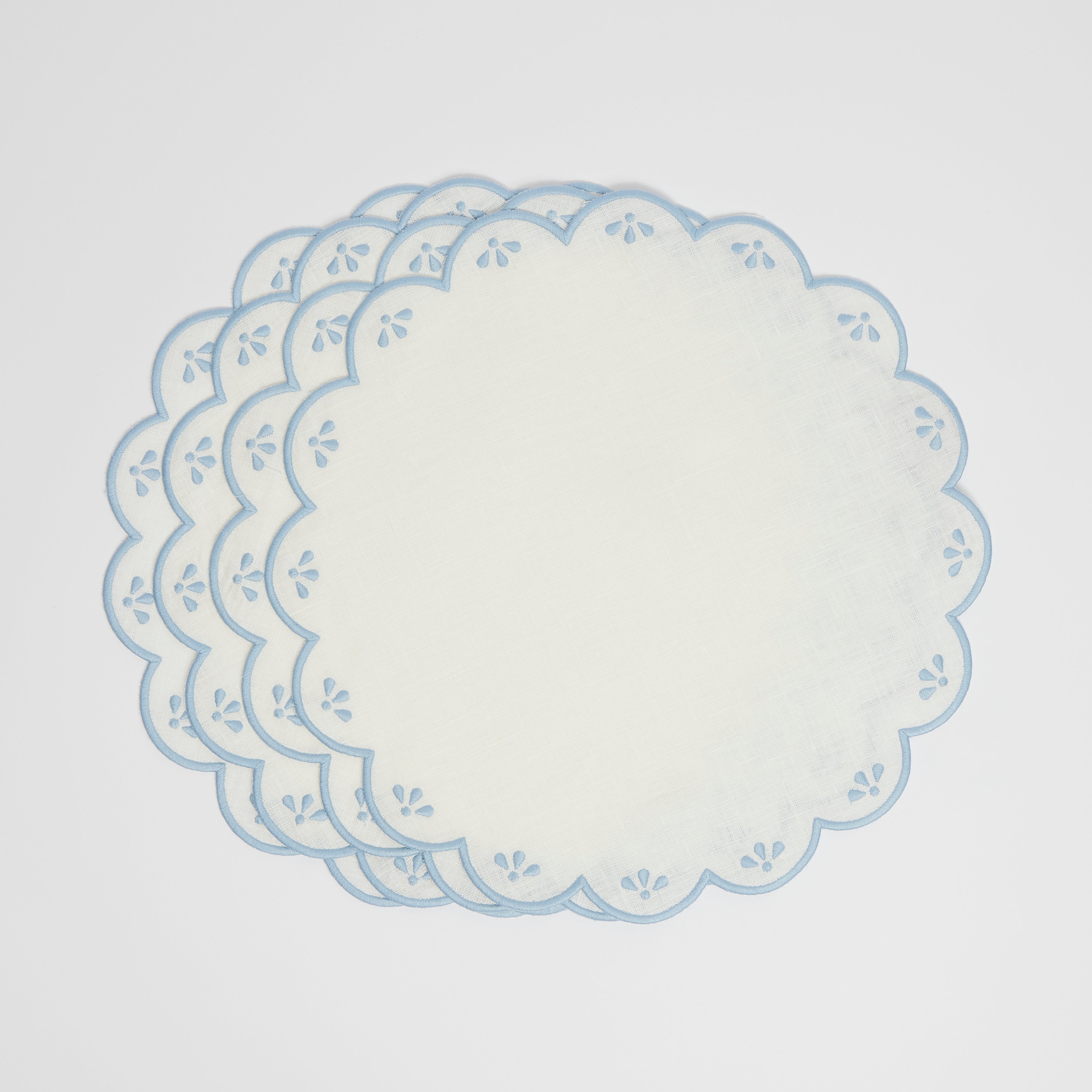 Rent: Peony White & Blue Placemats