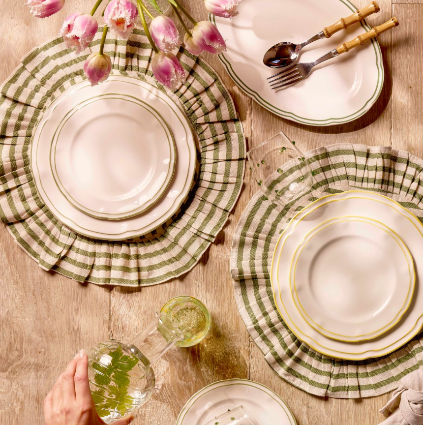 Rent: Provence Green Stripe Placemat (41cm)