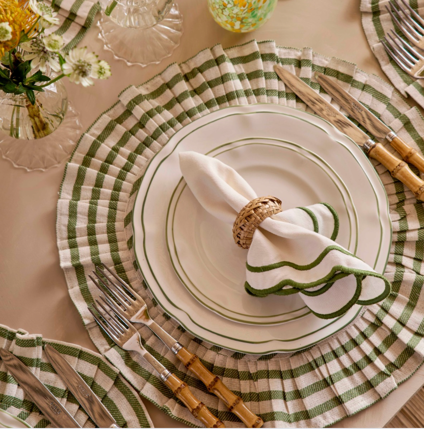 Rent: Provence Green Stripe Placemat (41cm)