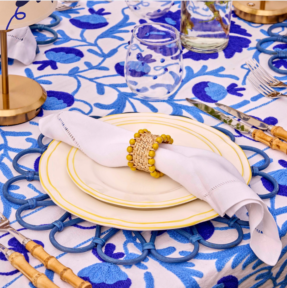 Yellow Beaded Napkin Ring (set of 4)