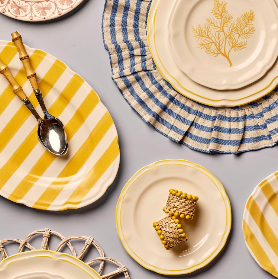 Yellow Beaded Napkin Ring (set of 4)