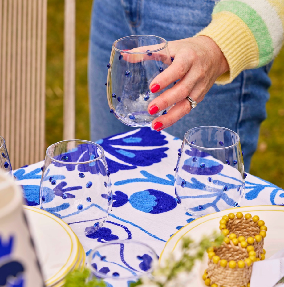 Blue Beaded Glasses (Set of 2)