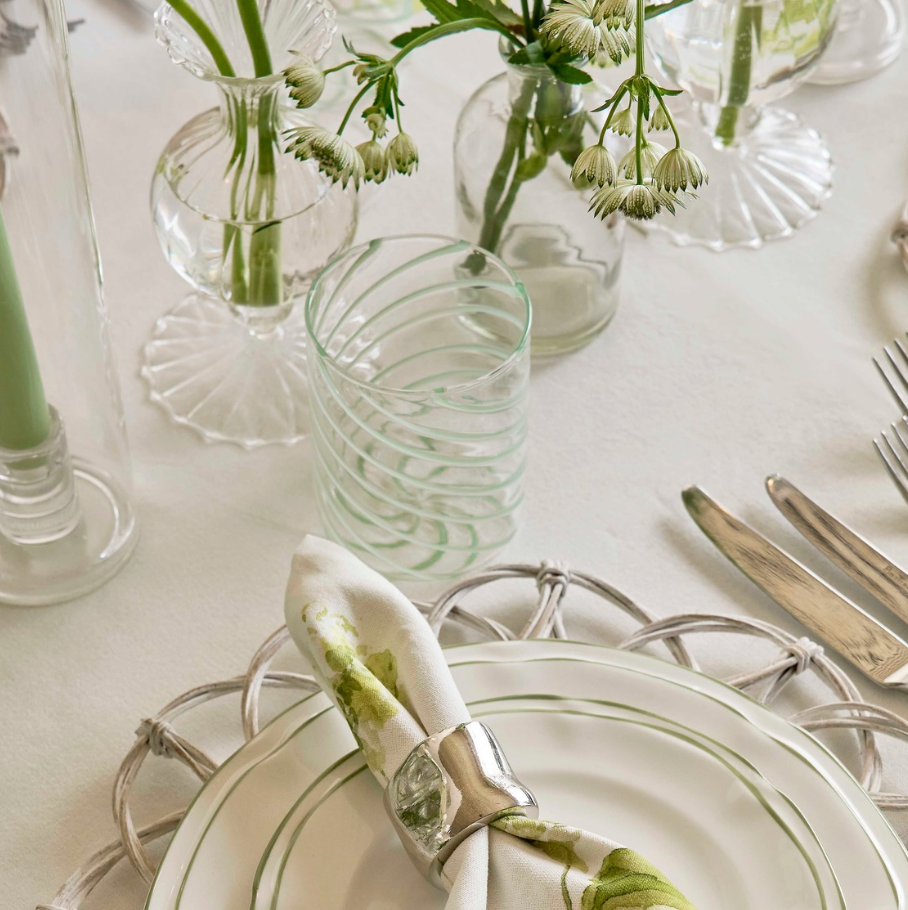 Green Swirl Glasses (Set of 4)