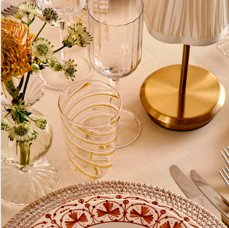 Rent: Pink & Amber Swirl Glass