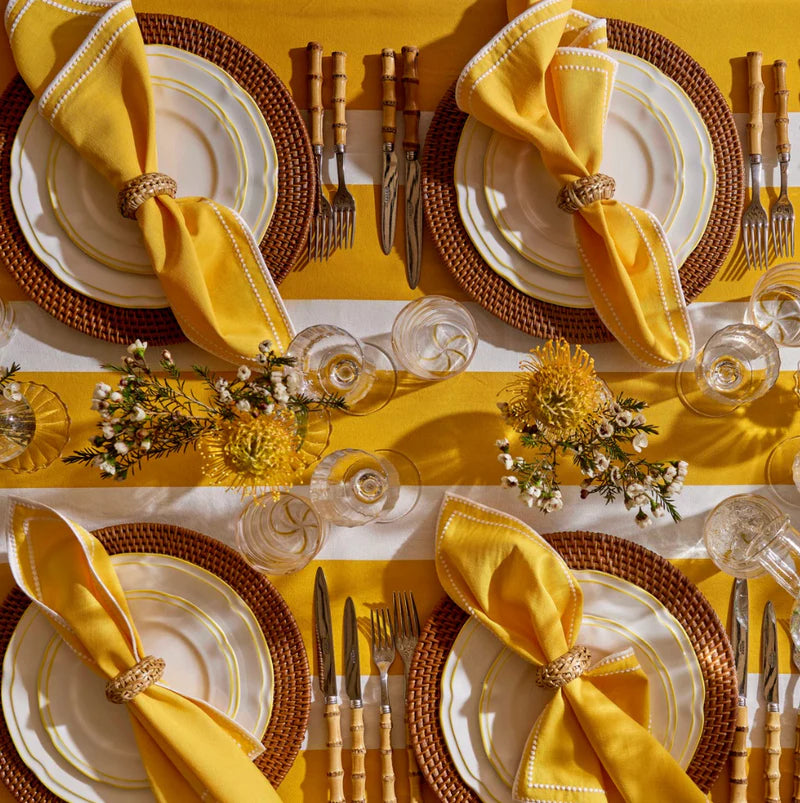 Rent: Yellow Stripe Tablecloth