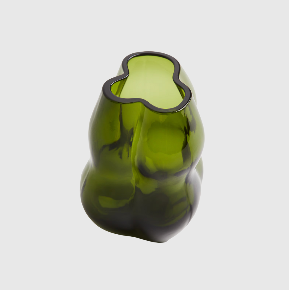 Rent: Green Wavy Bud Vase