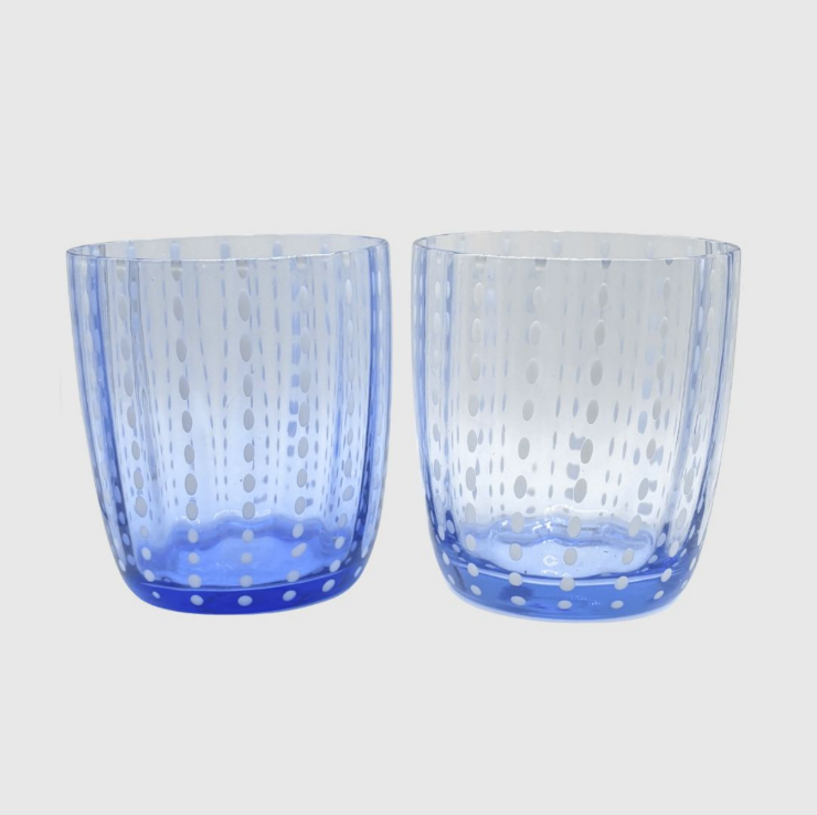 Blue Speckled Water Glass (set of 6) - Preloved