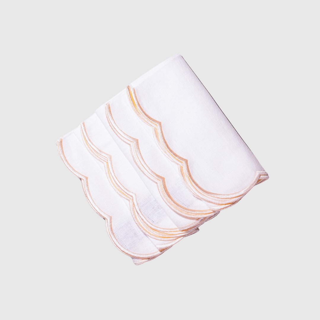 Peach Scallop Napkin (set of 4)