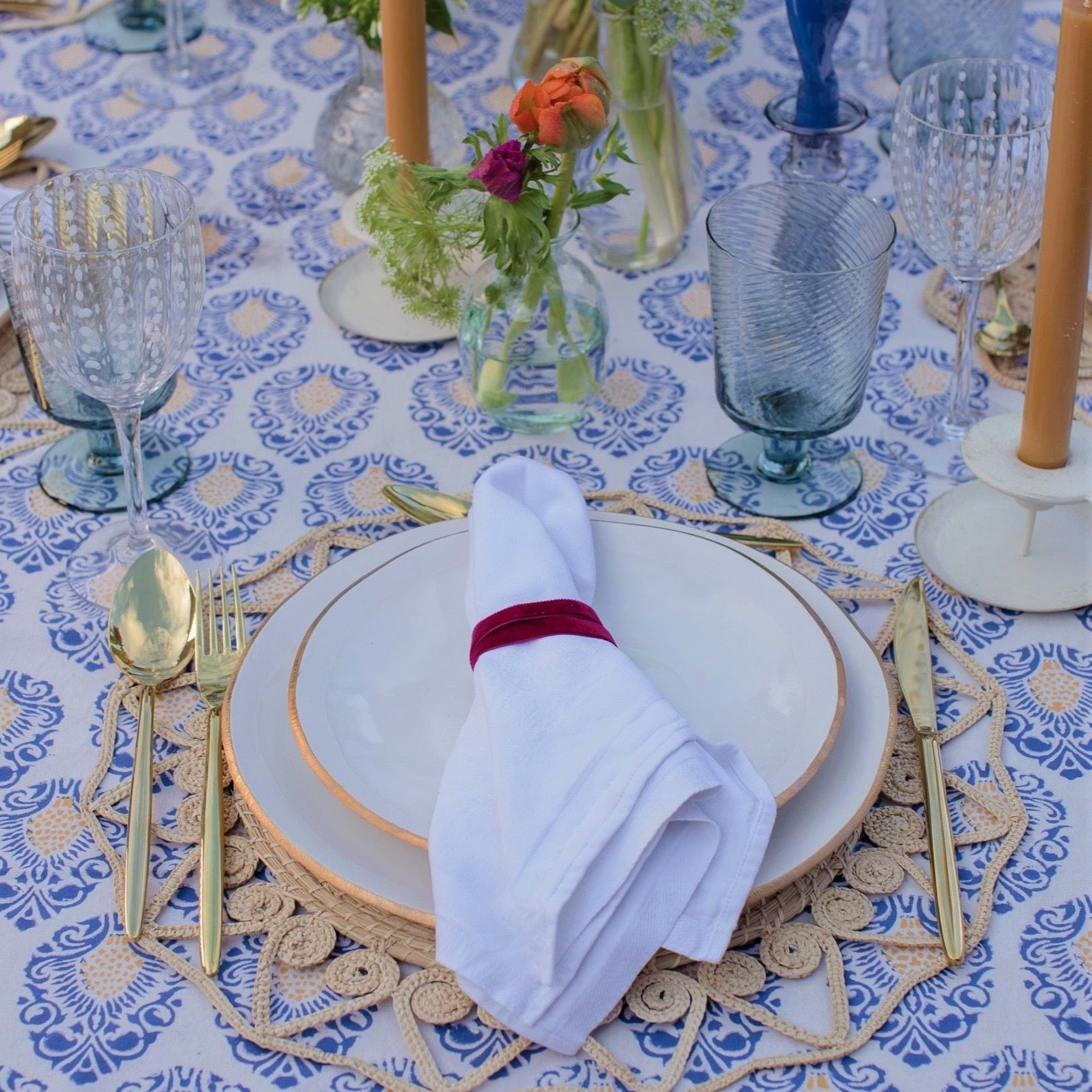 Rent: Bali Blue Tablecloth