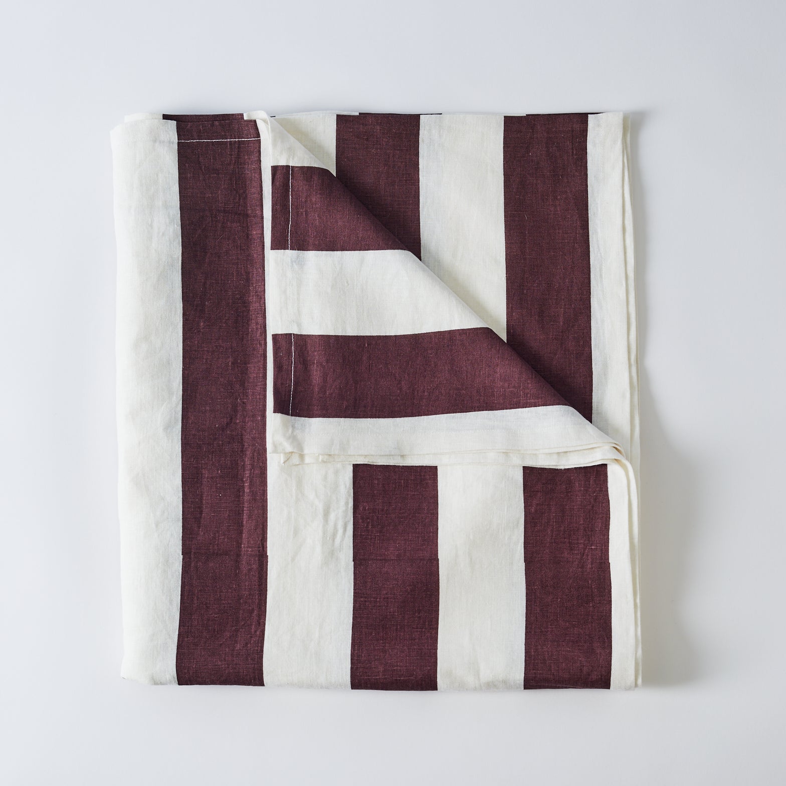 The Burgundy Stripe Tablecloth 150 x 300cm