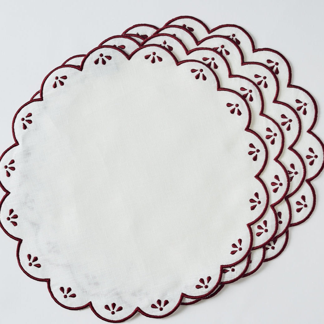 Rent: Poppy White and Red Placemats