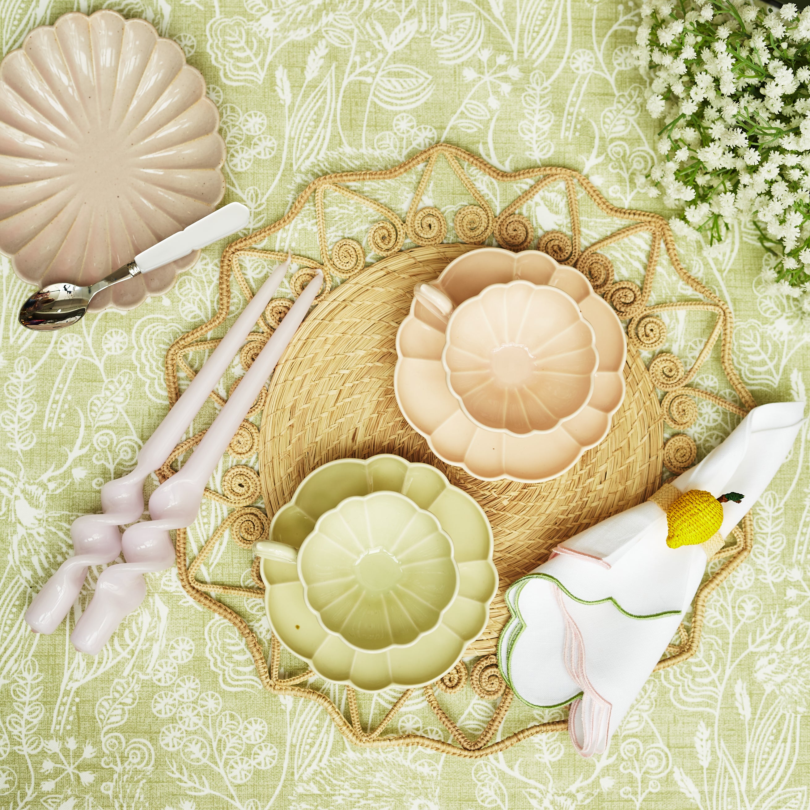 Rent: Blossom Pink Teacup & Saucer