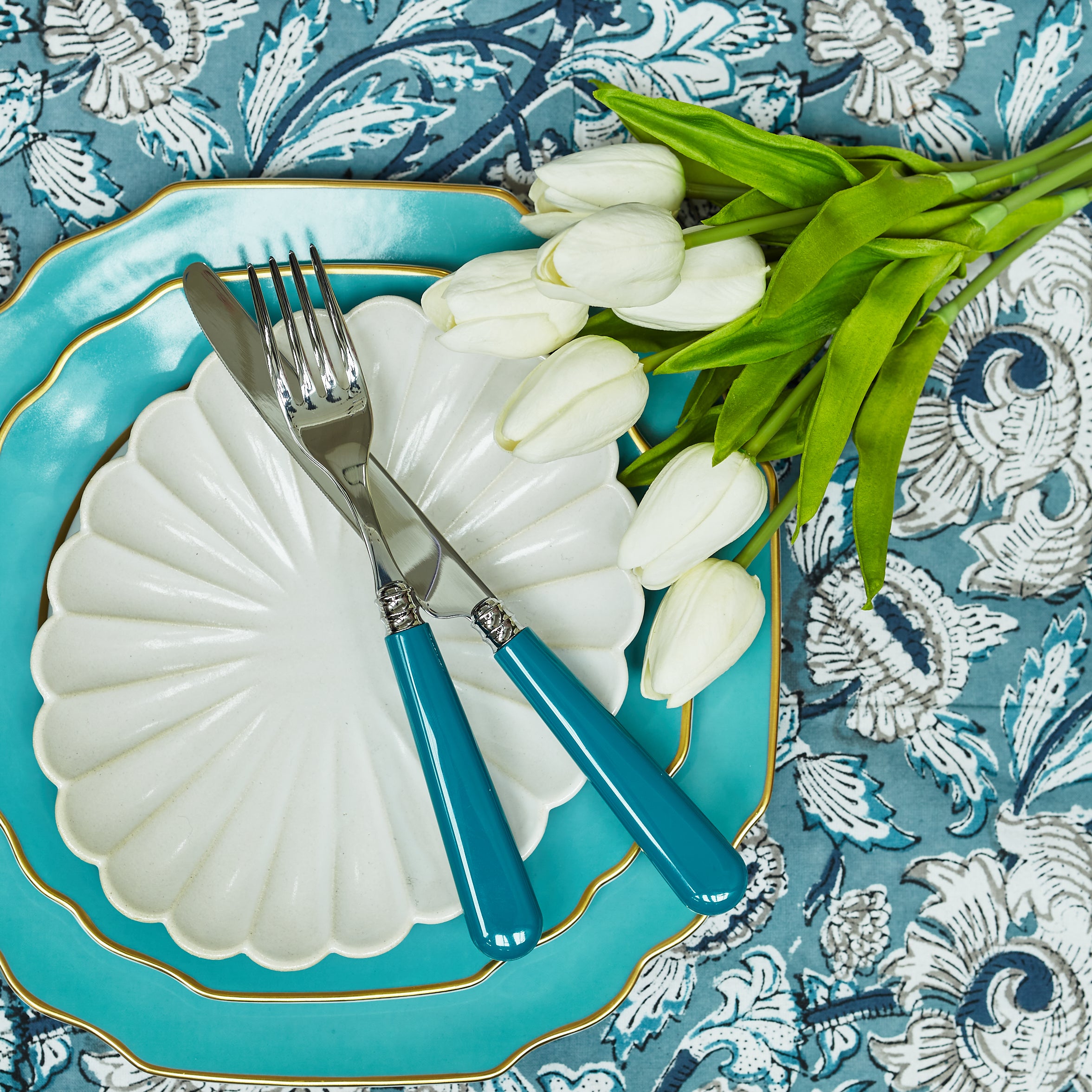 Light Blue Cutlery (4 piece set)