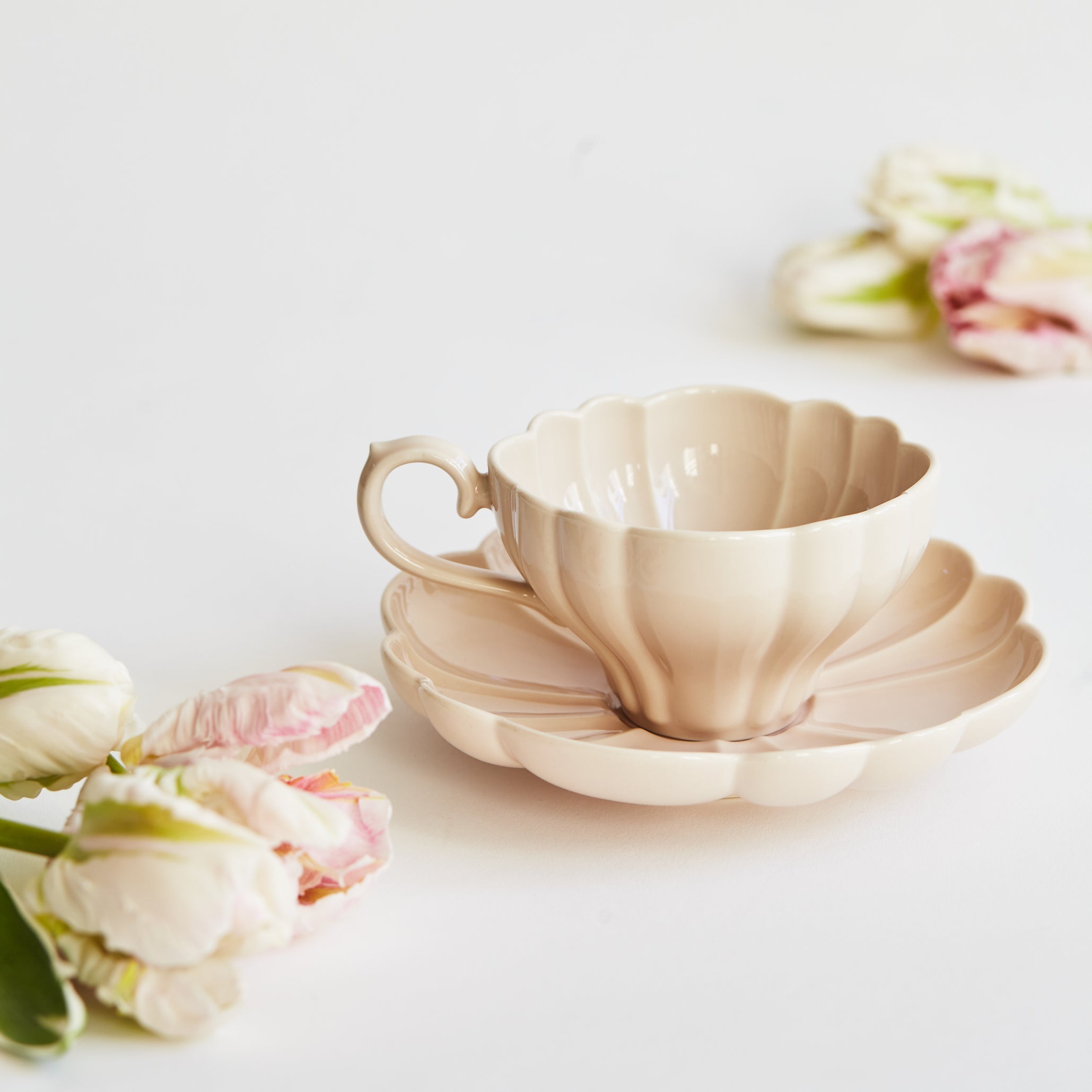 Rent: Blossom Pink Teacup & Saucer