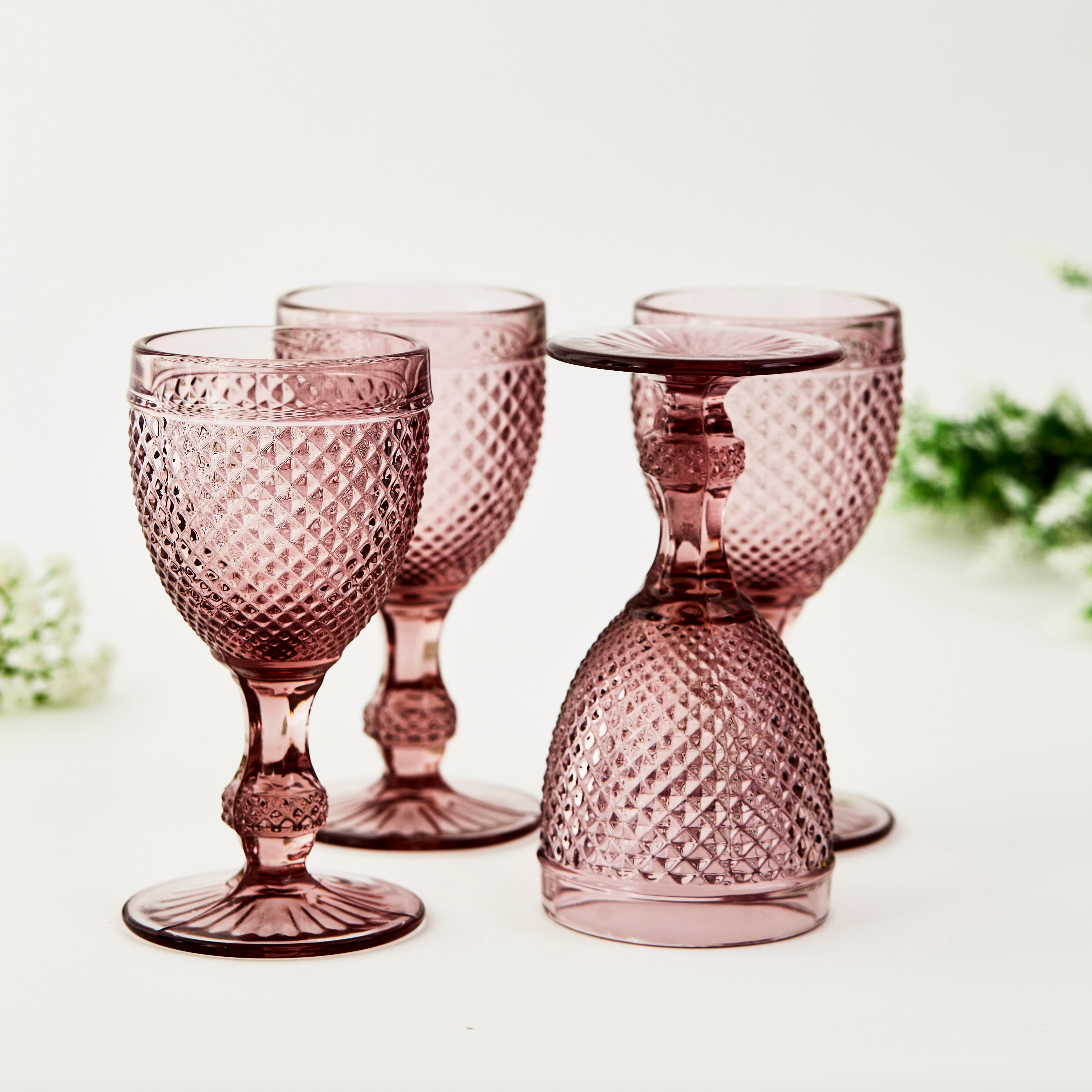Blush Vintage Wine Glasses (set of 4)