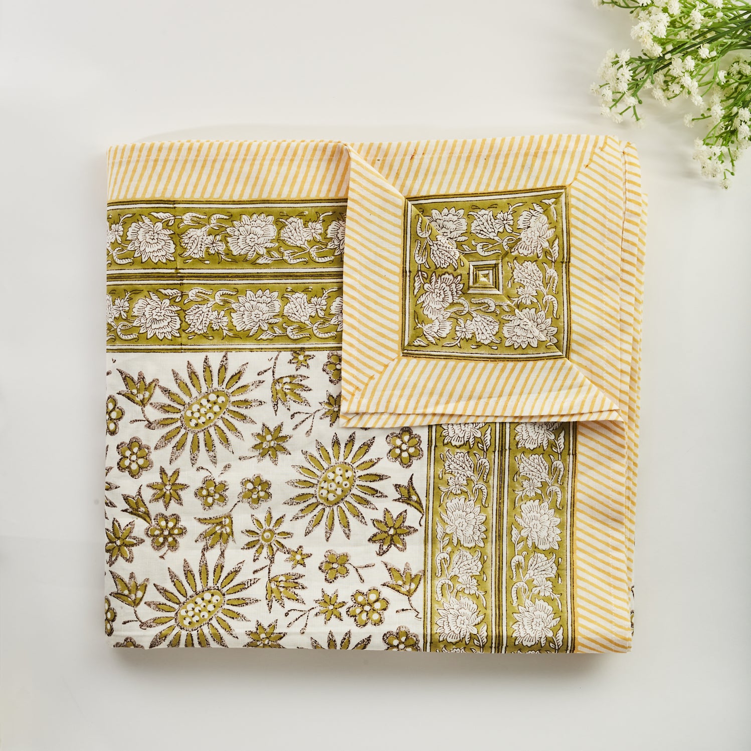 Green Arabella Tablecloth - 150x300cm