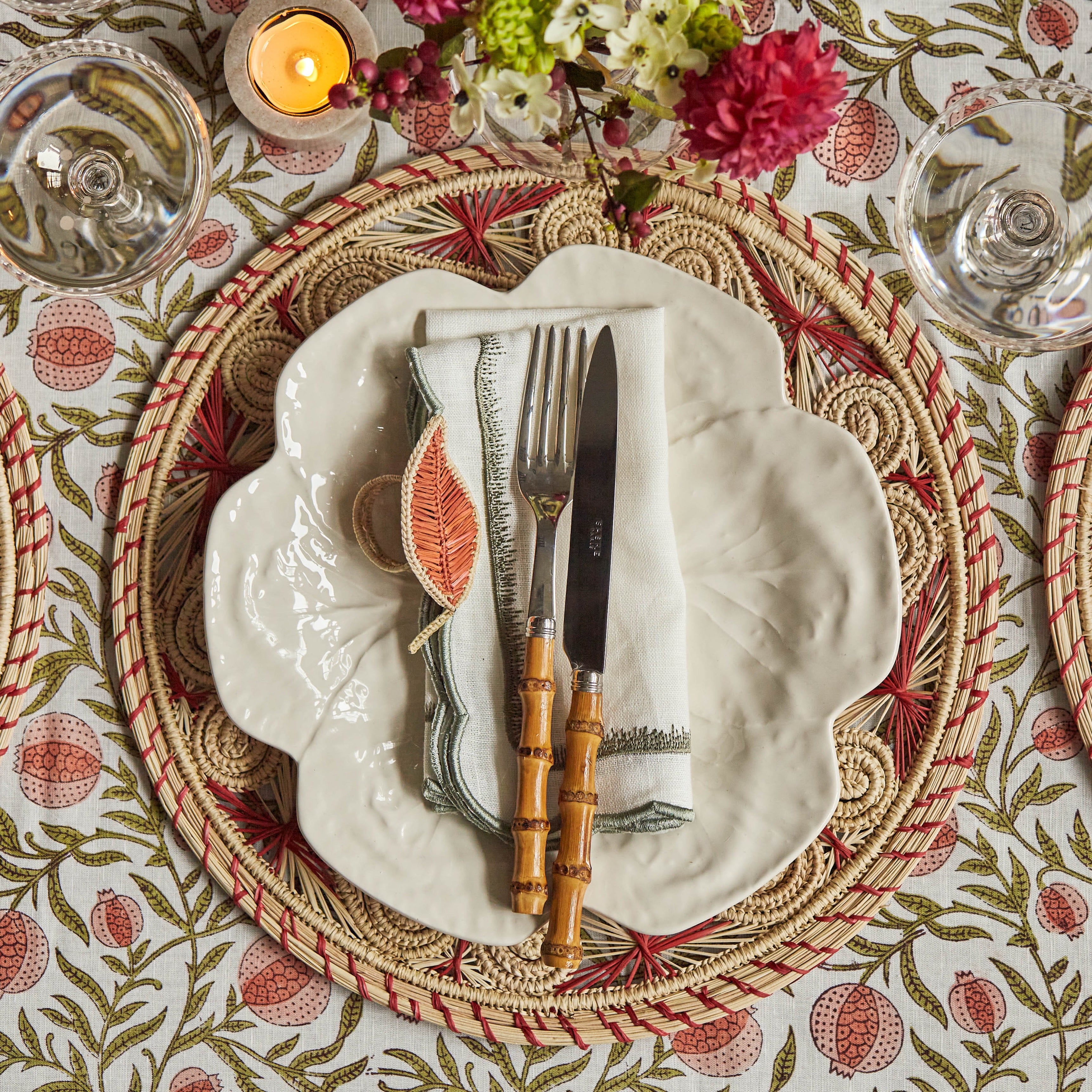 Rent: Alana Pink Pomegranate Tablecloth