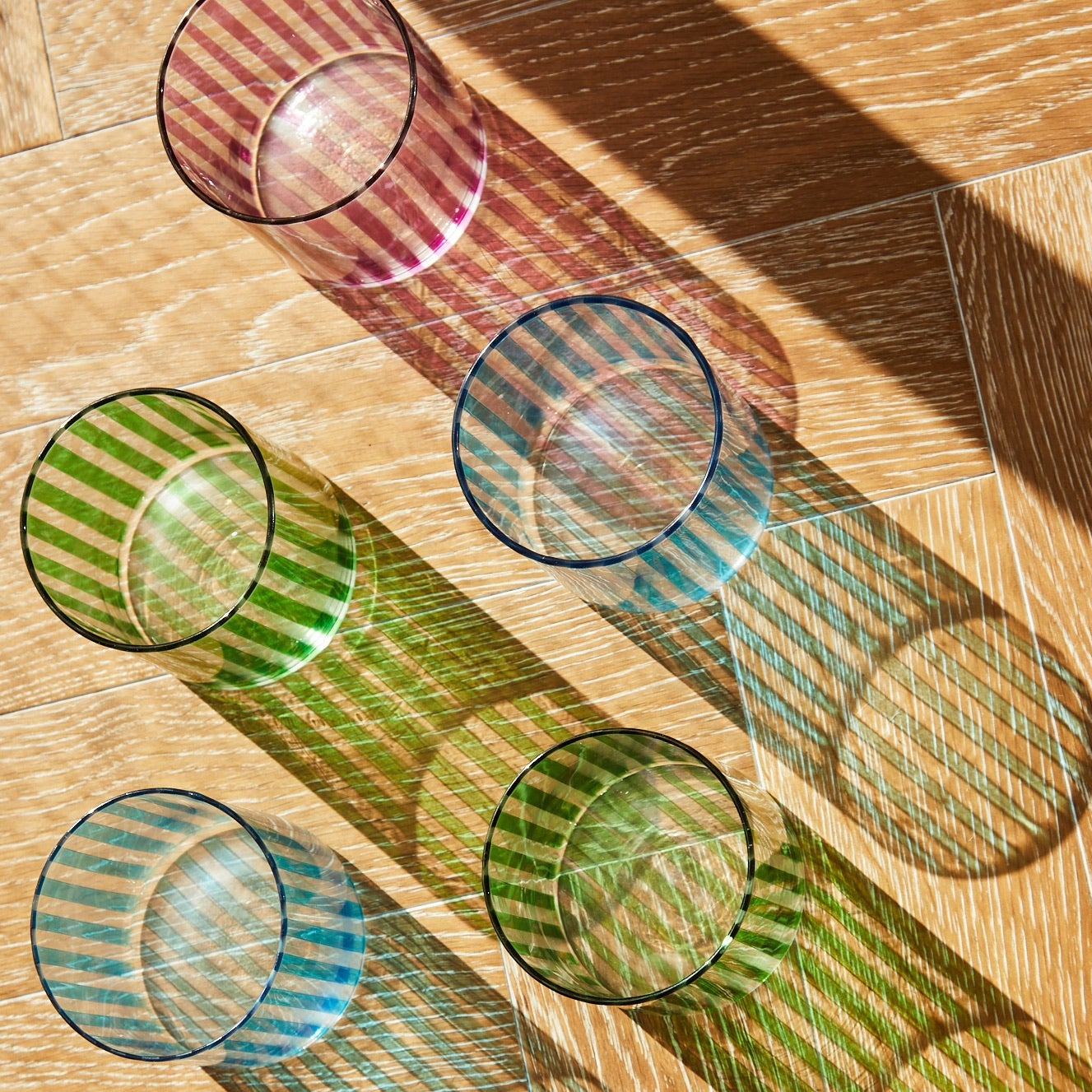 Blue Striped Water Glass (set of 2)