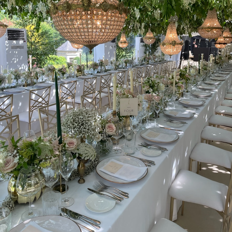 Rent: Natural Blush Gold Edge Charger