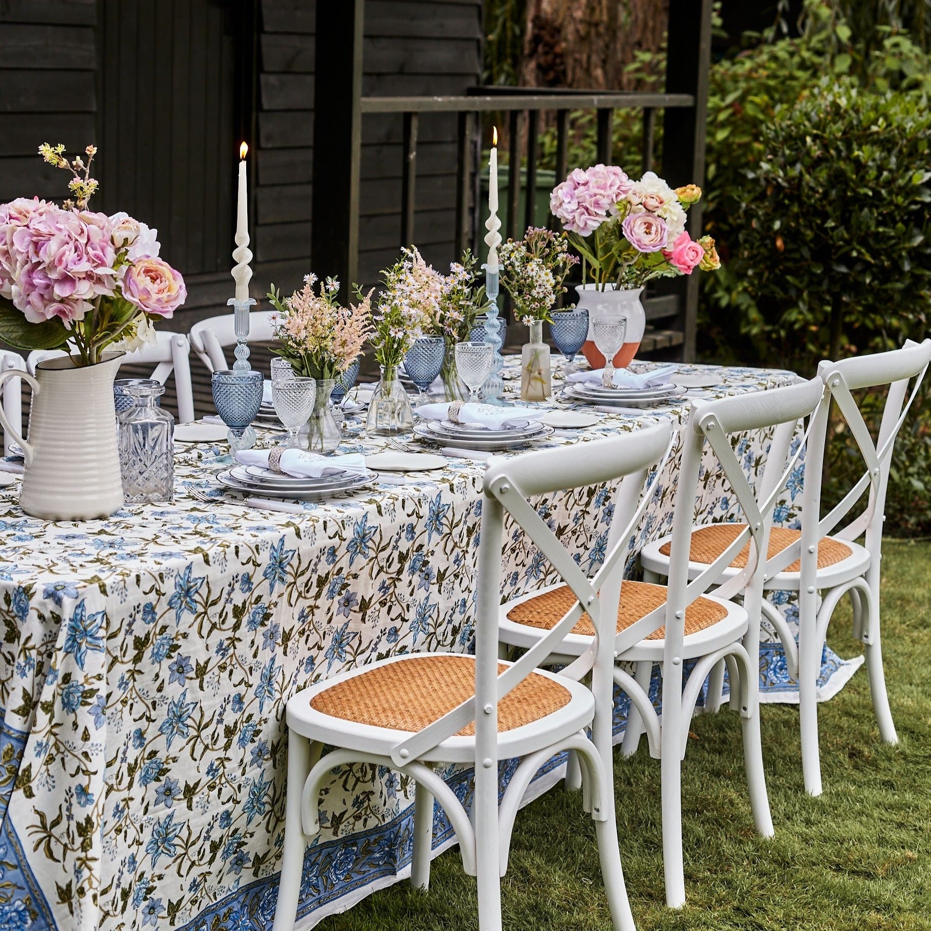 Blue Allegra Tablecloth - 150x300cm