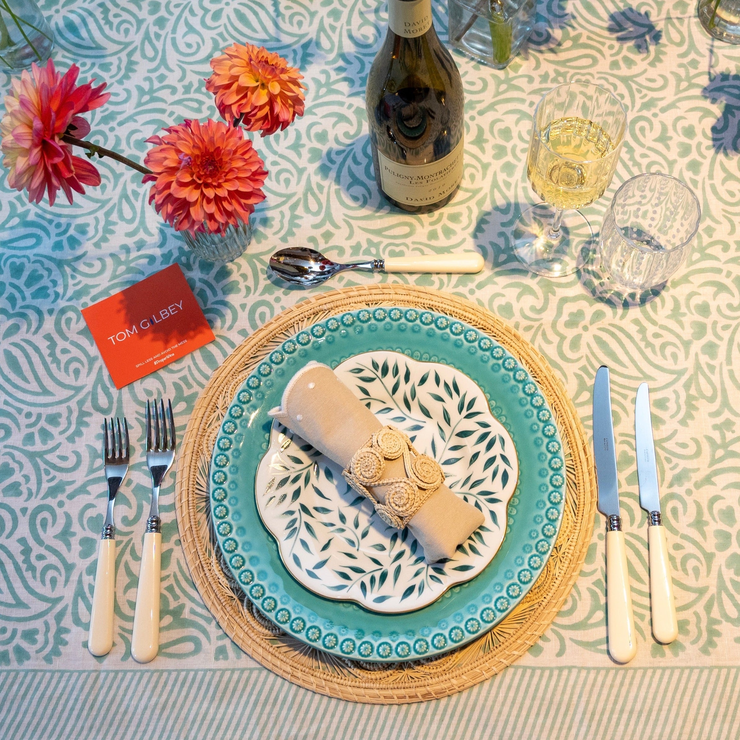 Turquoise Amelia Tablecloth - 150x300cm