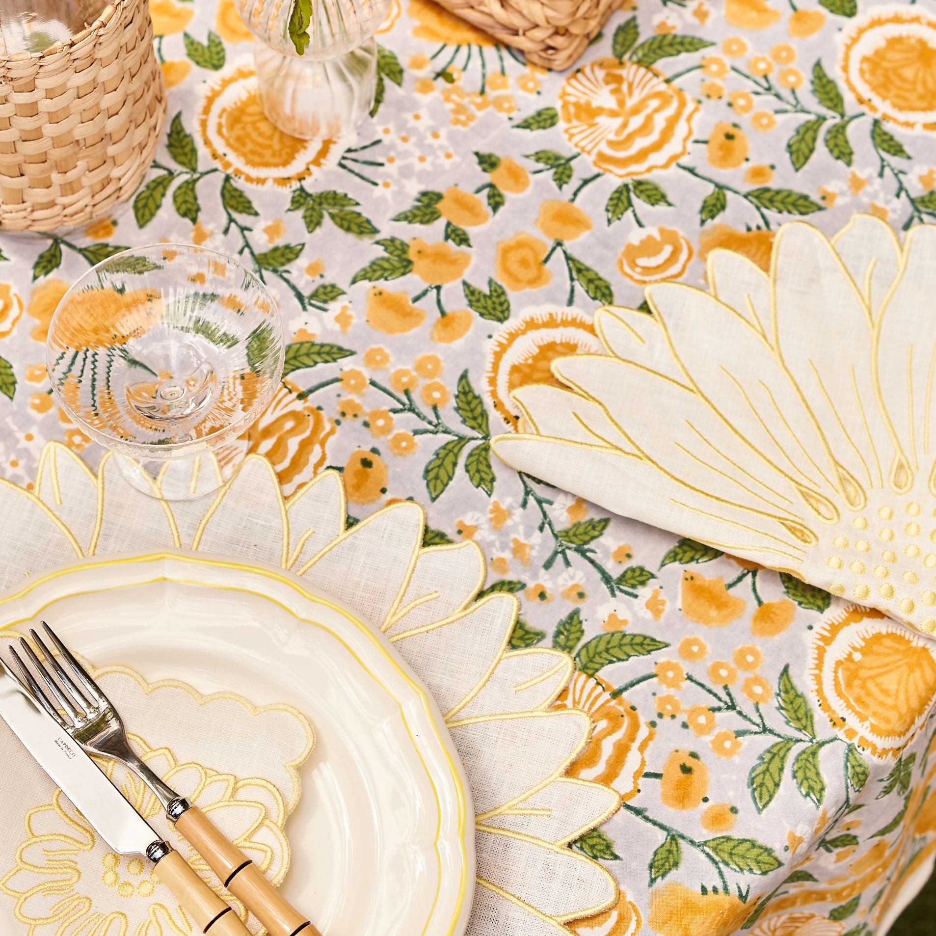 Yellow Penelope Tablecloth - 150cm x 300cm