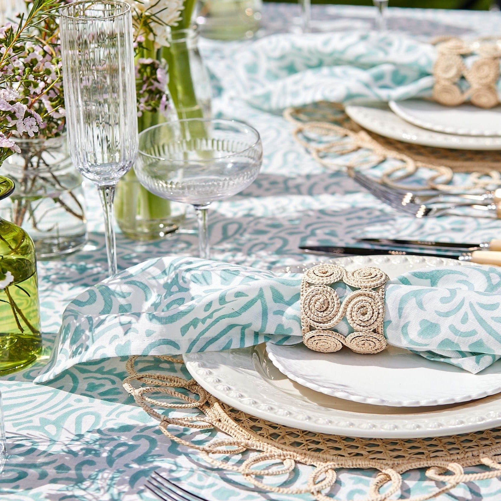 Turquoise Amelia Tablecloth - 150x300cm