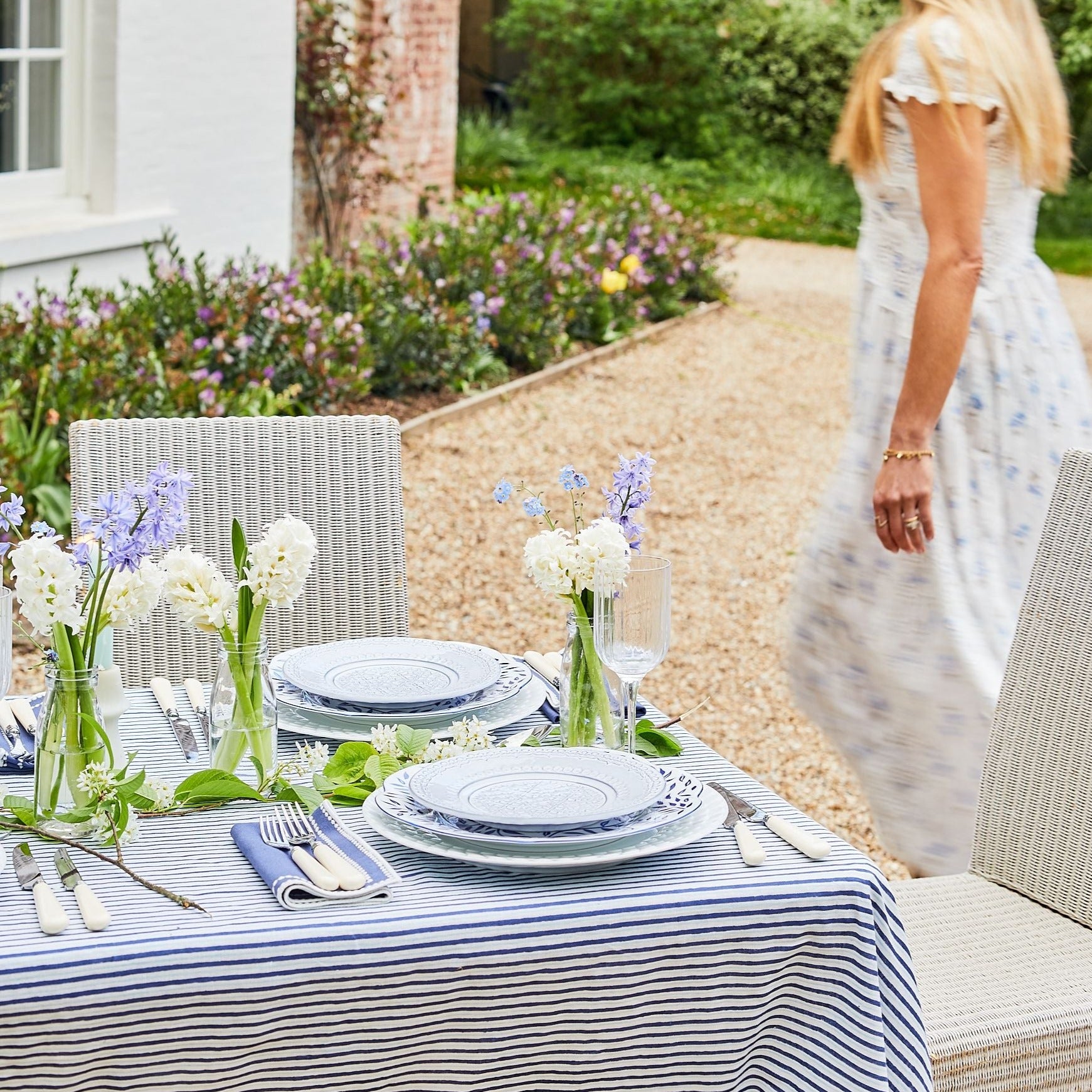 The Padstow Stripes Tablecloth - 150x300cm