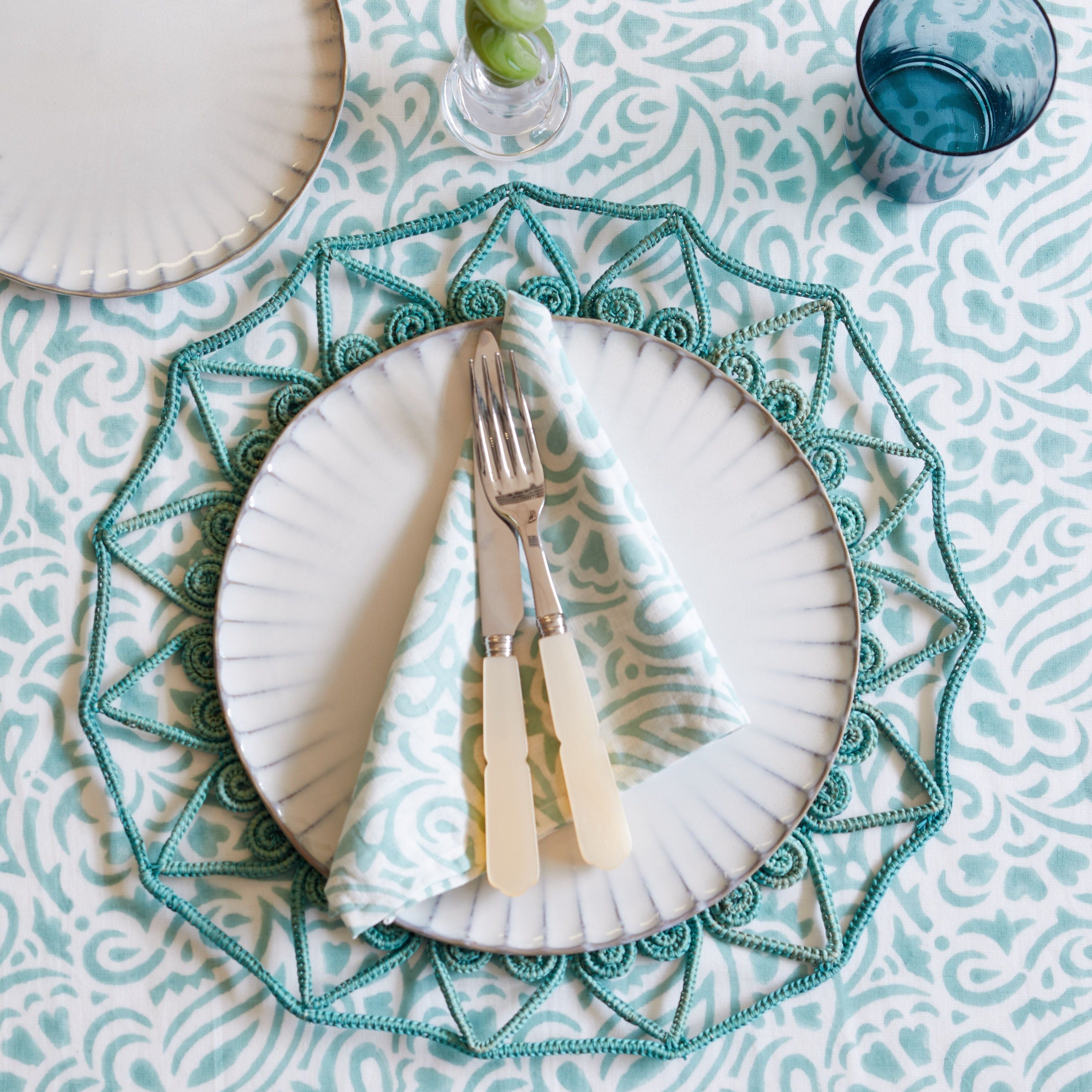 Turquoise Amelia Tablecloth - 150x300cm