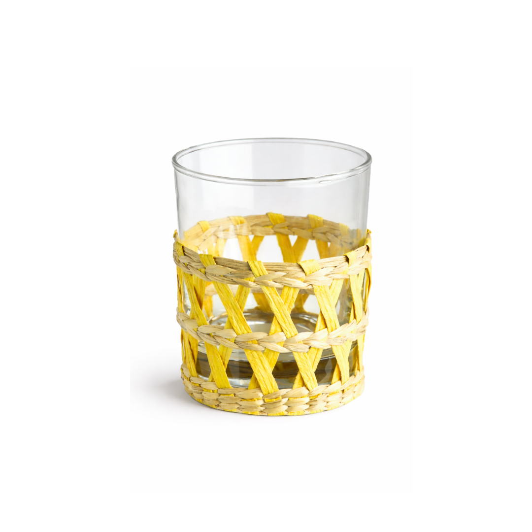 Rent: Yellow Wicker Tumbler (9.5cm)