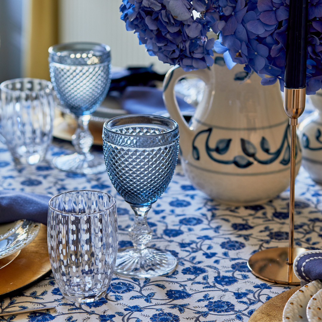 Rent: Blue Petals Tablecloth