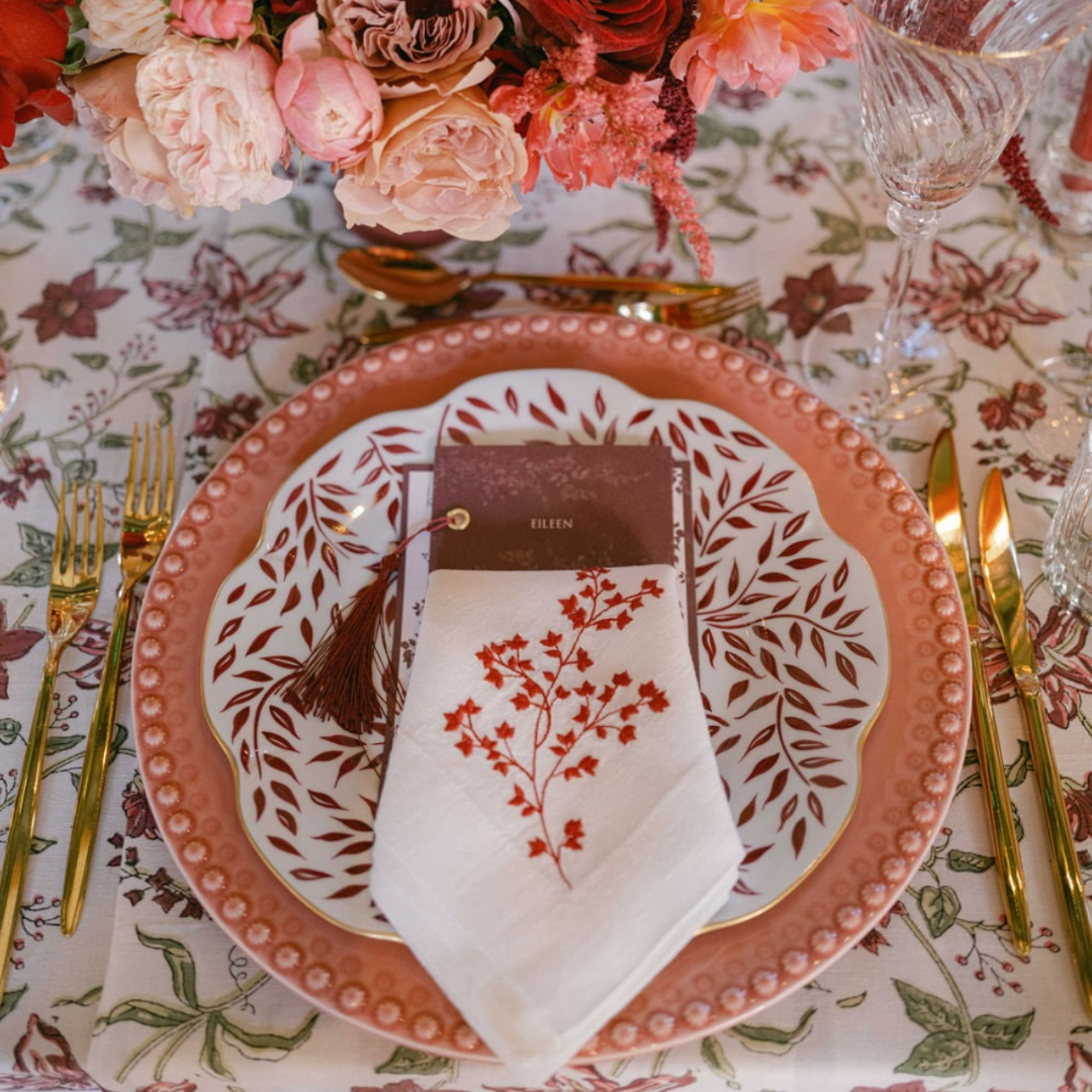Rent: Allegra Red Tablecloth