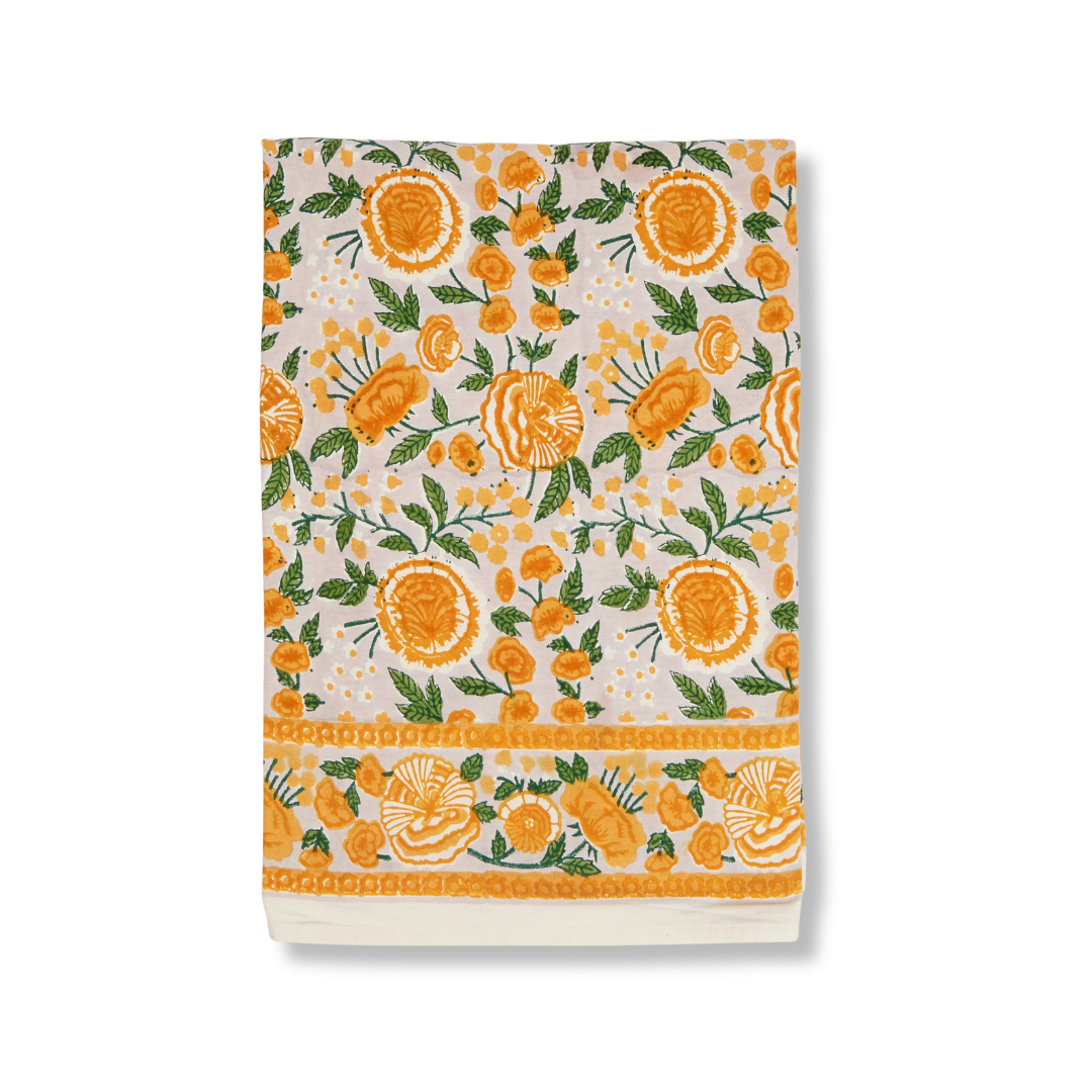 Rent: Penelope Yellow/Grey Tablecloth