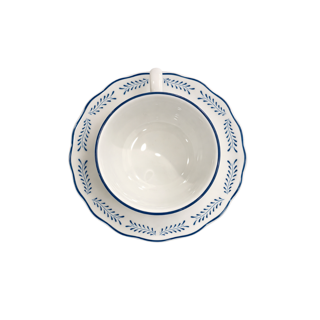Rent: Margaux Blue Teacup & Saucer