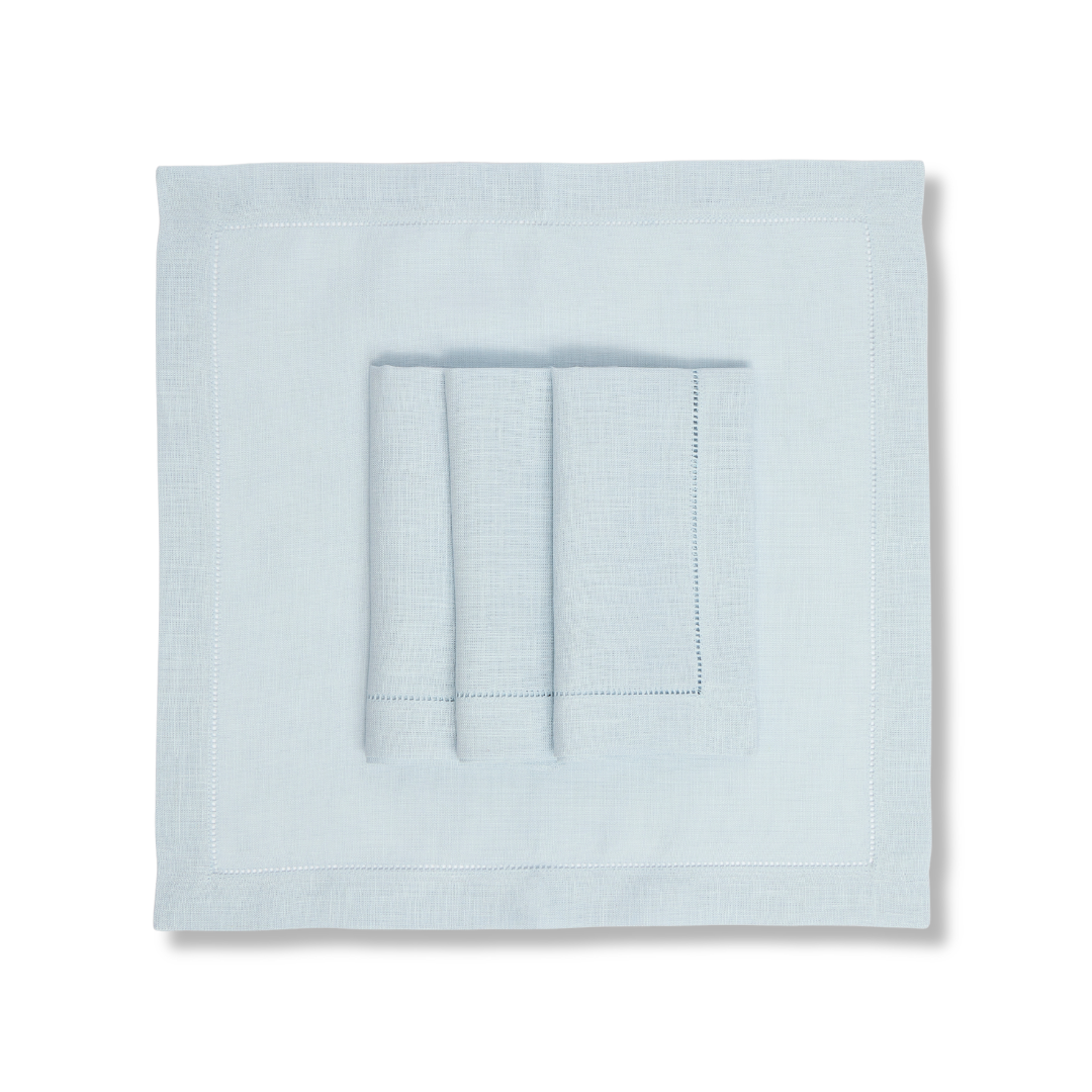 Wholesale: Duck Egg Blue Hemstitch Napkins