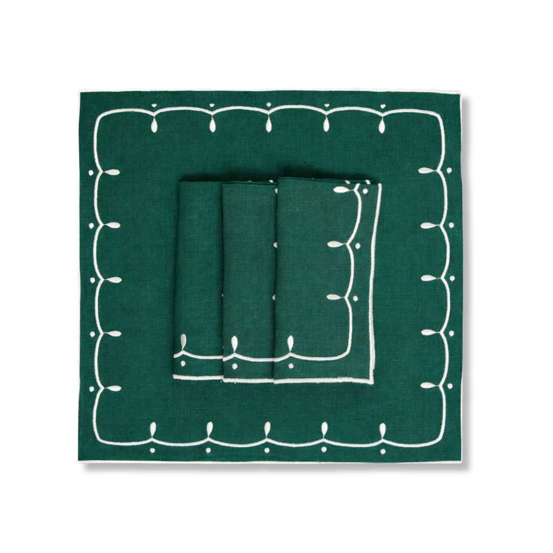 Rent: Poppy Forest Green Napkin (40x40cm)