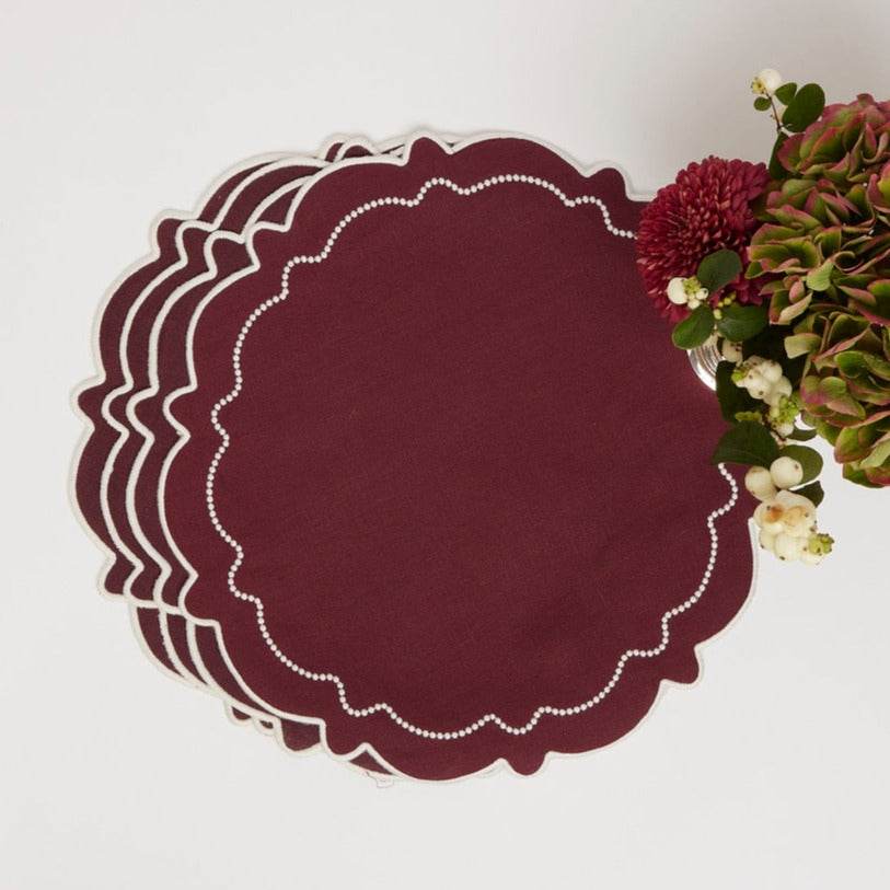 Abigail Burgundy Red Placemat (set of 4)