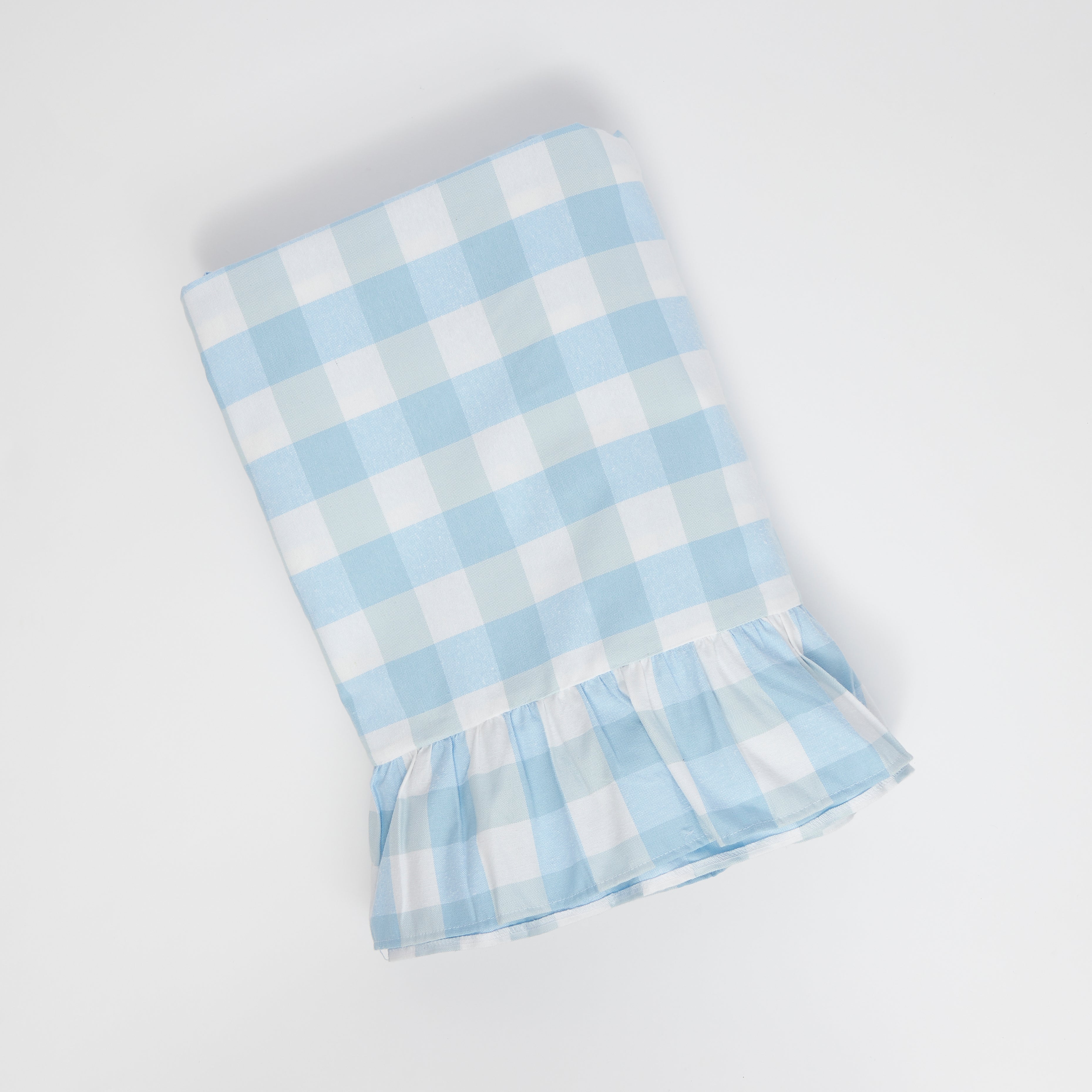 Soft Blue Gingham Tablecloth