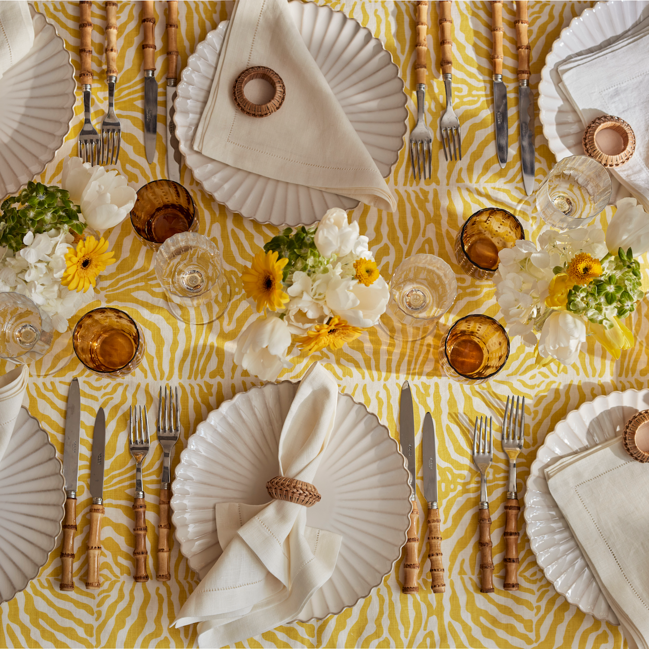 Rent: Yellow Zebra Tablecloth