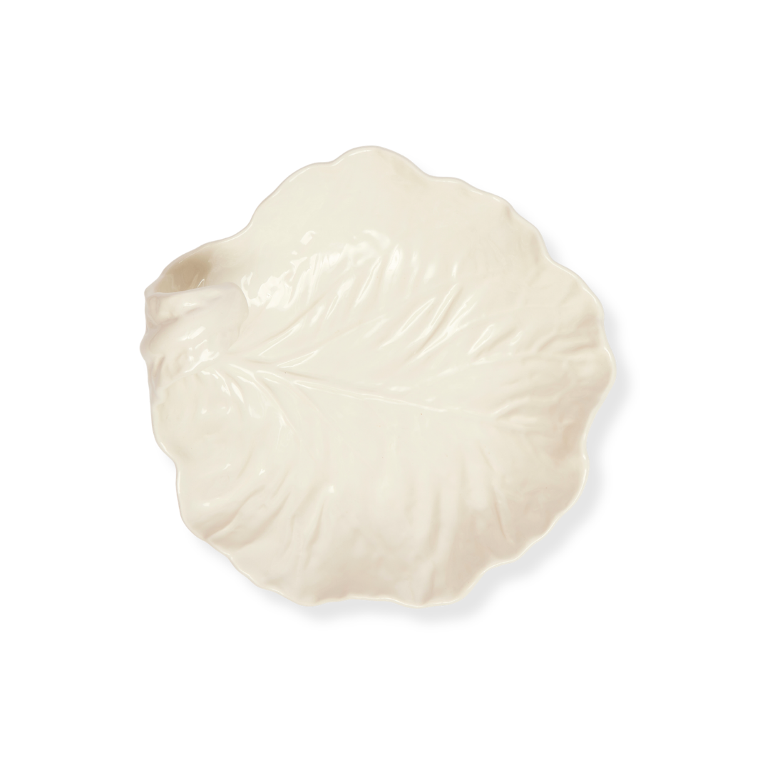 Rent: Medium White Cabbage Leaf Bowl (25cm)
