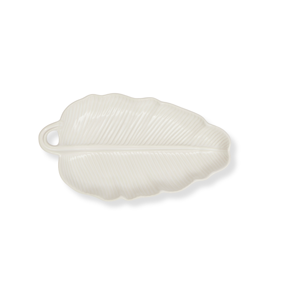 Rent: White Banana Leaf Dish (24cm)