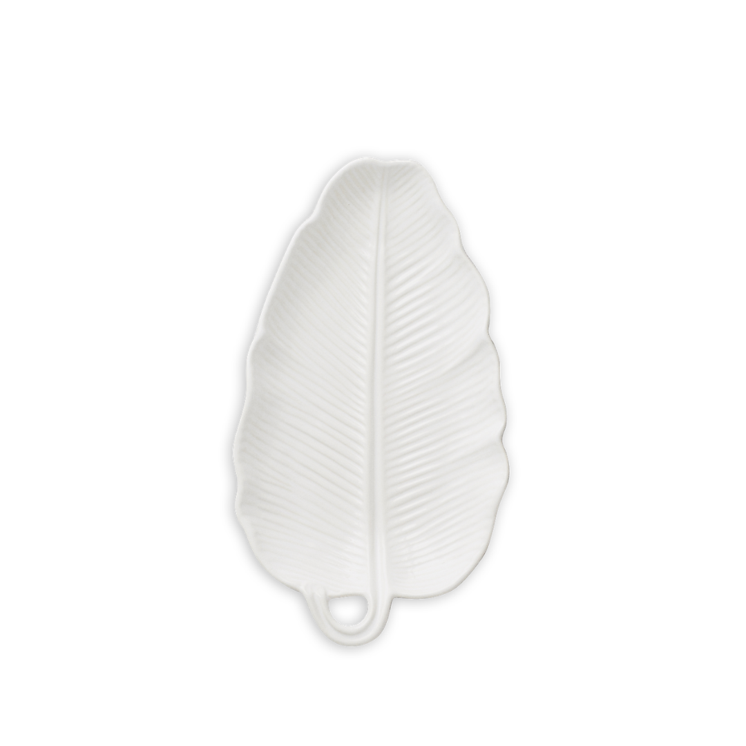 Rent: White Banana Leaf Dish (24cm)